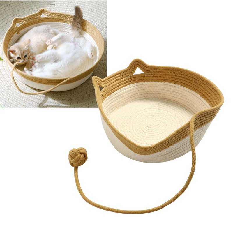 Handwoven Cotton Rope Cat Bed Multifunctional Exquisite Comfortable Cat House