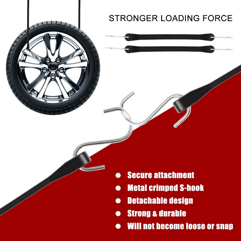 Rubber Cords with Hooks 6 Inch,Rubber Bungee Cords Heavy Duty