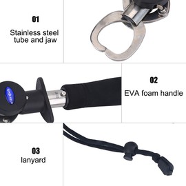 Fishing Gripper Fish Lip Grip Fish Grabber Fish Holder with 1M Tape Measure 15KG Weighting Scale Fishing Tackle Tool with Weight Scale