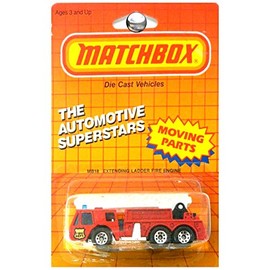Vintage 1987 Matchbox Extending Ladder Fire Engine Red #MB18