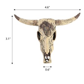 Frcctre 3 Pack Cattle Skull Aquarium Decoration, Resin Fish Tank Cattle Skull Ornaments, Fish Turtle Hidden Reptiles Hideouts Decorations Animal Skull Decor Cave Landscape