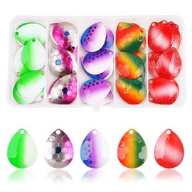 Fishing Colorado Spinner Blades Kit, 50pcs Colorado Blades Lure Making Supplies for Spinnerbaits Walleye Rig Crawler Harness Lures Fishing Spinner Blades Replacement