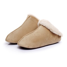 MOON ROOM Napoleon Slippers for Winter 2-Way Warm and Washable for Men and Women, beige