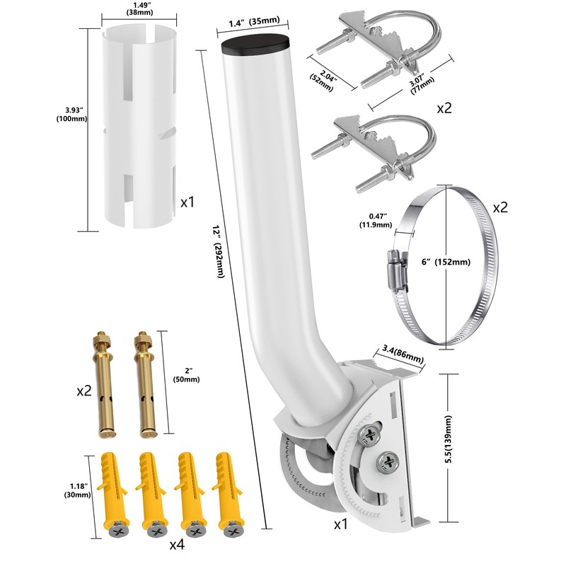 Starlink Mount - J Pole Starlink Mounting Kit for Wall/Roof/Pole