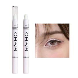 Eyeshadow Pencil Solid Color Highlight Tear Bag Pencil Highlight Stick Pearl Glow Highlight Glitter Highlighter Pen (01# Matte White)