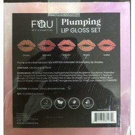 FOU Beauty For You 5Pc Set Highly Pigmented Plumping Lip Gloss + Vitamin E