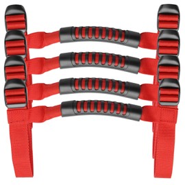 Bentolin 4 x Roll Bar Grab Handles Grip Handle Red Holder Compatible with Jeep Wrangler Accessories 1987-2021 YJ TJ LJ JK JL Sports Sahara Freedom Rubicon X & Unlimited