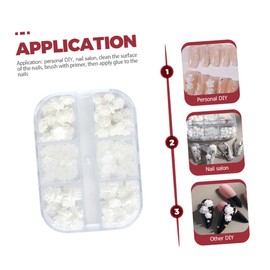 Mikinona 6grid Flower Nail Art Charms Set Floral Nail Ornaments for Women Girls Creative Manicure Supplies and Elegant Decor