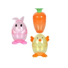 Clear Chick Shaped Easter Eggs 3 Fillable Treat Containers