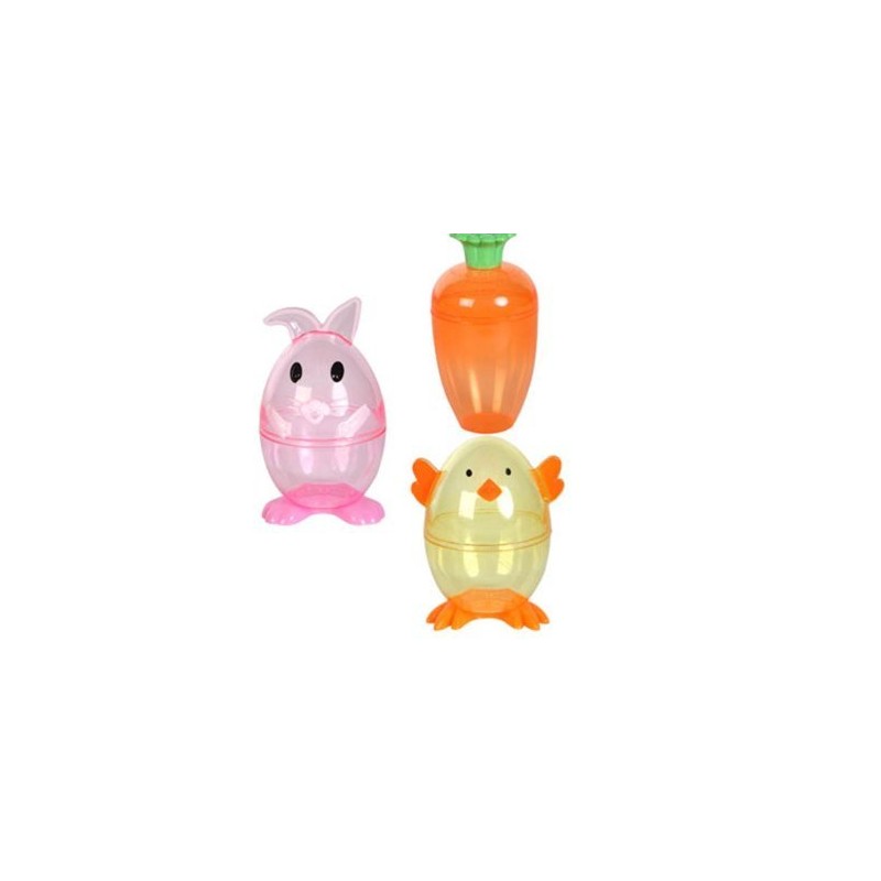 Clear Chick Shaped Easter Eggs 3 Fillable Treat Containers