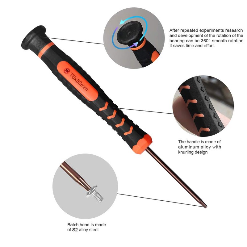 oGoDeal 2 Pack T6 Torx Screwdriver TR6 T6H Torx Security