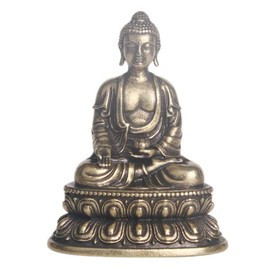 Small Buddha (Seated Buddha Statue of Yakushi Nyorai), For Sickness and Sickness, Healing, Protection, Good Luck, Brass, 1.8 inches (46 mm)