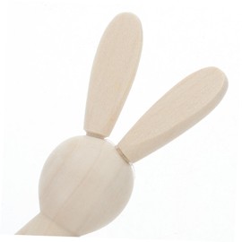 8pcs Rabbit Head Wooden Figurine Mini Rabbit Figurines Wicker Doll Skincare Headband Trendy Bunny Candy Headband Animal Rabbit Ornaments Wood Rabbit Mini Rabbit Sculpture Khaki Operitacx