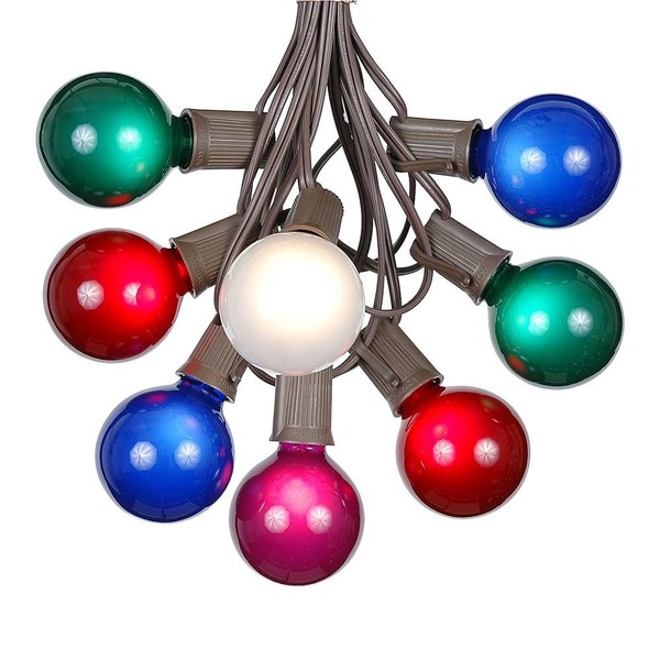 G50 Patio String Lights with 25 Multi Globe Bulbs –