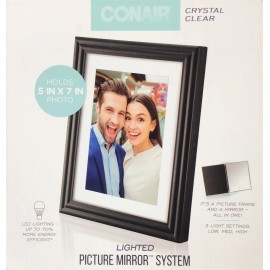 Conair Crystal Clear Lighted Picture Mirror System 5x7 Frame & Vanity Mirror LED