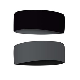 Simple Sports Headband - Sustainable, Double-Sided, Seamless, Elastic (Black & Grey)
