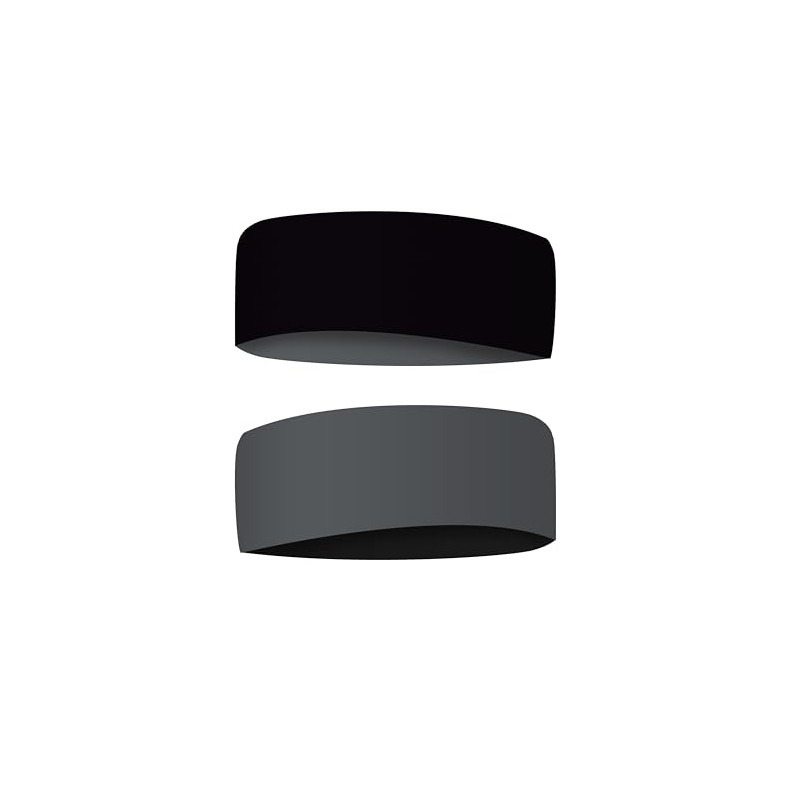 Simple Sports Headband - Sustainable, Double-Sided, Seamless, Elastic (Black &