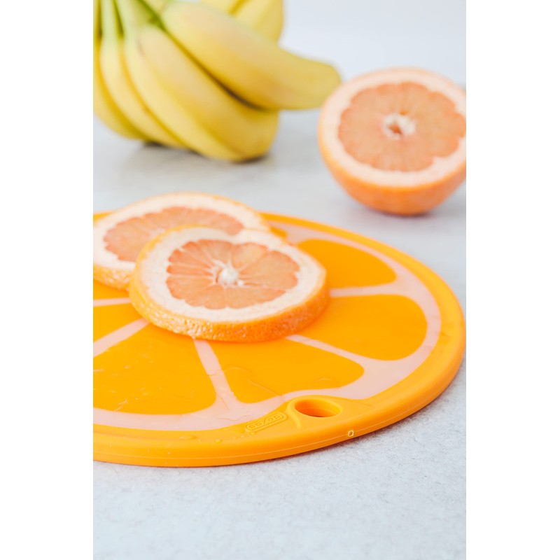 Dexas Citrus Slice Cutting Board/Serving Board 9 inches, Orange