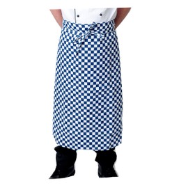 Black Pepper Polycotton Long Waist Apron-No Pocket, Professional Home Kitchen Apron for Chefs, Waiters, Cooks, Catering, Bar Staff, White, Pack of 1