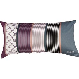 Joop! Mako Satin Bed Linen Cornflower Stripes, Deep Wine, 40x80 cm