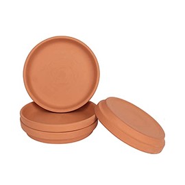8 Inch Large Terracotta Pot Plant Saucer - 4 pcs Large Round Plant Pot Saucers, Large Clay Plant Trays Perfect for 7 Inch 7.5 Inch 8 Inch Flower Pot with Drainage Hole and Great for Indoor or Outdoor