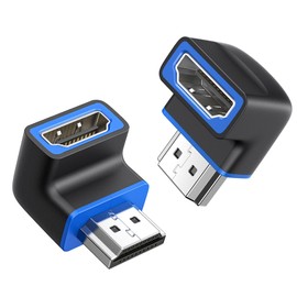 Cable Matters 2-Pack 48Gbps 8K Right Angle HDMI 2.1 Adapter with HDR, Supports 8K@60Hz / 4K@240Hz, 90 Degree HDMI Adapter Male to Female, Black