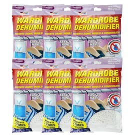x6 Disposable Wardrobe Dehumidifier Hanging Bags - Specially Designed to Remove Moisture from Wardrobes - Absorbs Damp, Moisture & Condensation Fast & Effectively (Lavender)