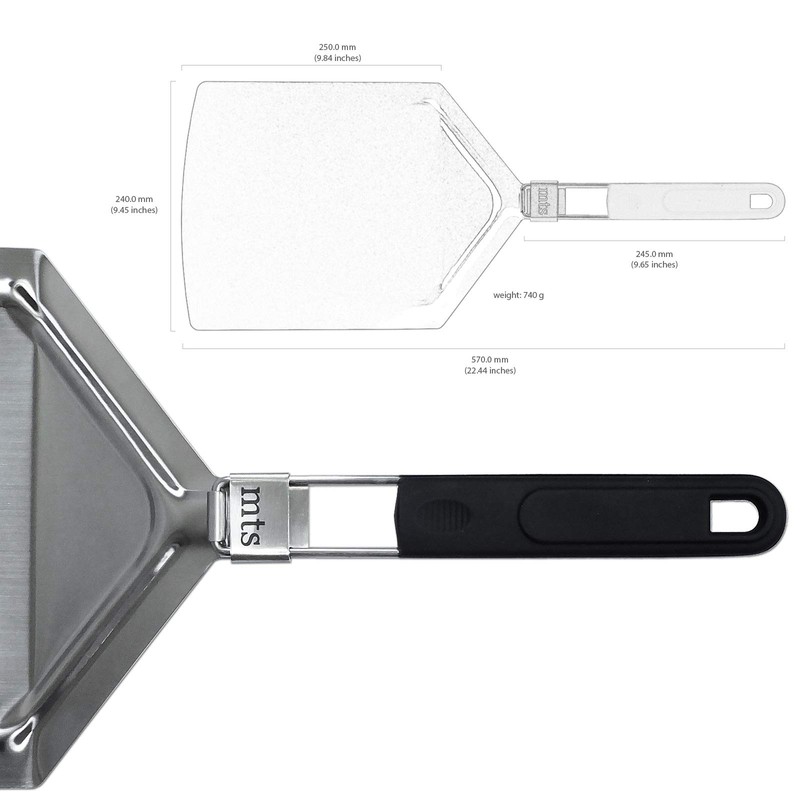 MTS Individual Carstyling GmbH Stainless Steel Pizza Peel with Foldable