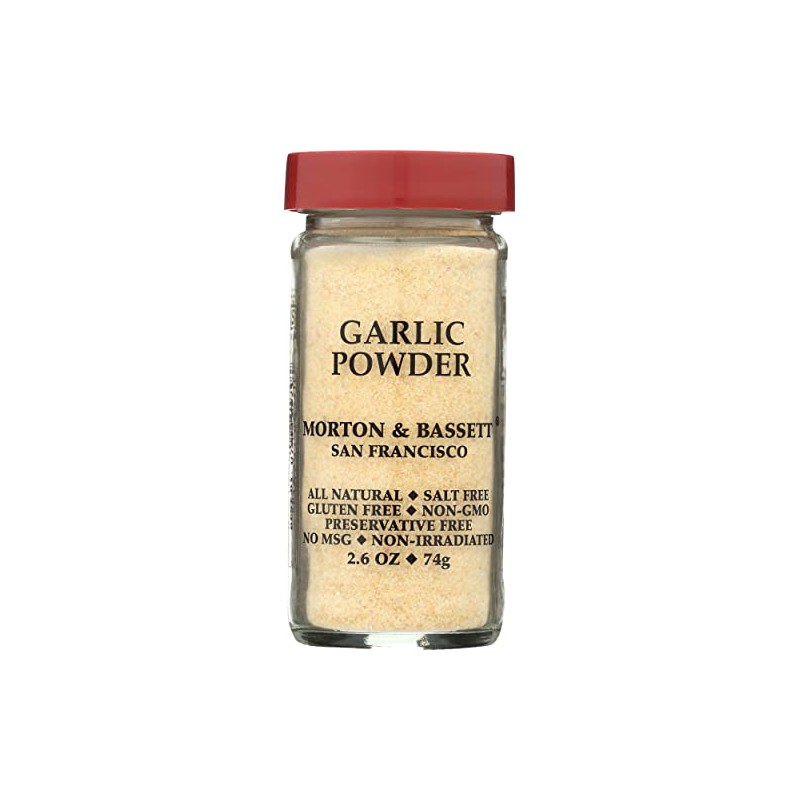 Morton & Bassett Garlic Powder, Gluten Free, Kosher, 2.6 Ounces