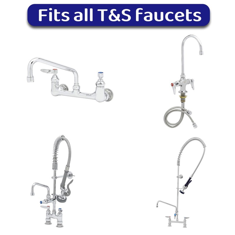 OasisFlow Hot Side Handle Stem Assembly Replacement Fits T&S Faucets,