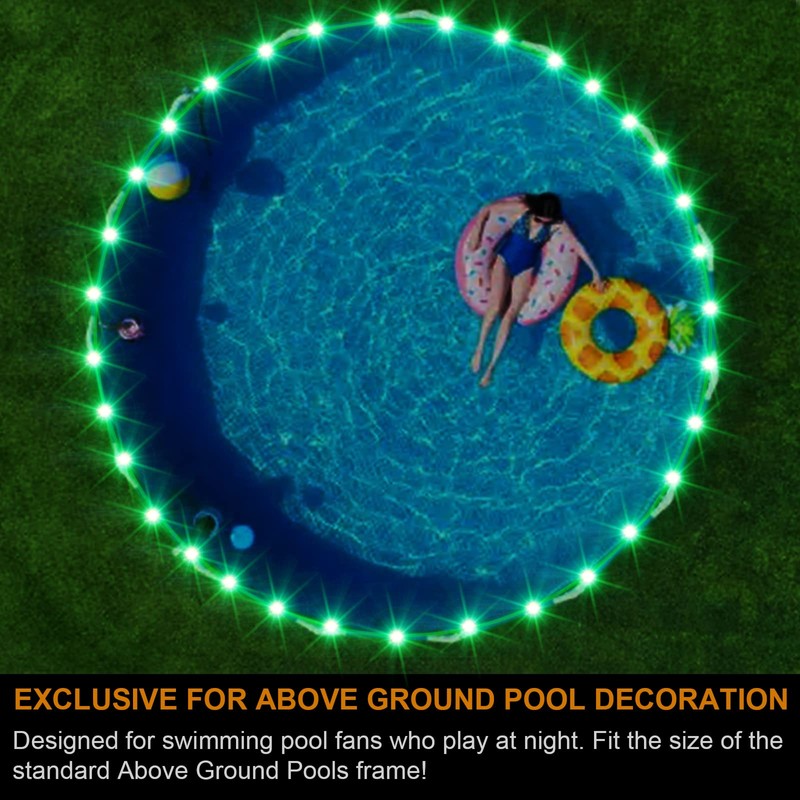 Ehaijia Remote Control LED Lights for Above Ground Pools, 15Ft