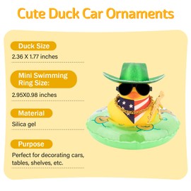 wonuu Car Rubber Duck Party Decoration, G_Green Holographic hat vertical scarf