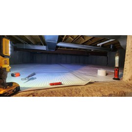 Whitecap Dimple Drainage Matting, 2' x 50' - Improves Water Movement and Drainage - Waterproof Moisture Barrier Foundation Wrap and Floor Underlayment - Sub Floor Waterproof Membrane