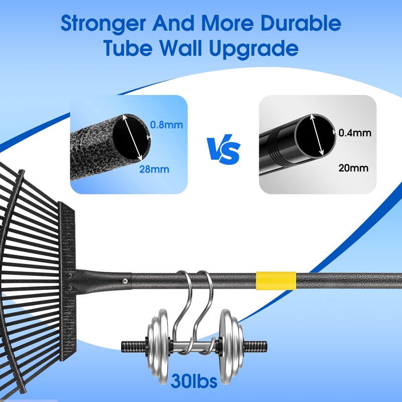 65 Inch Rake for Leaves, Rakes for Lawns Heavy Duty