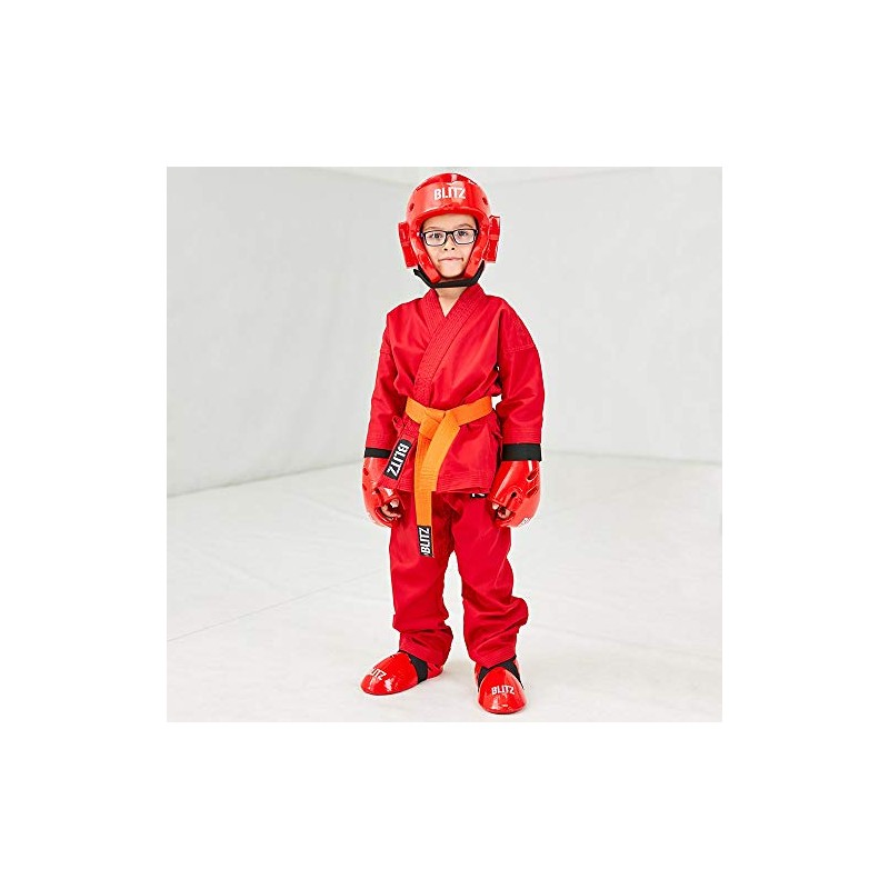 Blitz Dipped Foam Foot Guards - Blue - Large