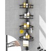 SEIRIONE Corner Shower Caddy Tension Pole, Rustproof Bathroom Shower Organizer