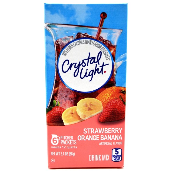 Crystal Light Strawberry Orange Banana Drink Mix, 12-Quart 2.4-Ounce Canister (Pack Of 8)