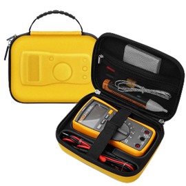 OLAIKE KingSung Hard Carrying Case For Fluke 117/115/116/114/113 Digital Multimeter, 3D Molded Exterior With Custom lining And YKK Smooth Zipper,Yellow