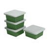 ECR4Kids Square Bin with Lid, Storage Containers, Hunter Green, 4-Pack