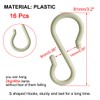 uxcell 16 Pack S Shaped Hooks Plastic Hanger for Kitchen