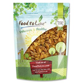 California Jumbo Golden Raisins, 2.5 Pounds — Non-GMO Verified, Seedless, Sun-Dried, No Added Oil, No Added Sugar, Kosher, Vegan, Raw, Bulk