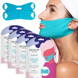 MISS SPA Double Chin Mask V Line Chin Mask, Wrinkle Patches, Anti-Aging and Anti-Wrinkle Face Tape, Serum Infused, Dermatologist Tested, 4 Pack