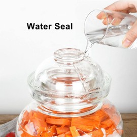 Aosnttol Glass Jar with Lid Pickle Jar, 1.5L Wide Mouth Fermentation Jar Crock for Pickles Kimchi, Sauerkraut, Kombuch Vegetables Paocai Jar Pot, Thickning