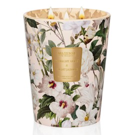 M&SENSE Amber Jasmine Scented Candle 35oz 150H Long Lasting, 3 Wick Soy Candles Aromatherapy Stress Relief Home Fragrance Housewarming Gifts