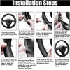 CUEMOON 1 piece steering wheel cover, leather, universal car steering