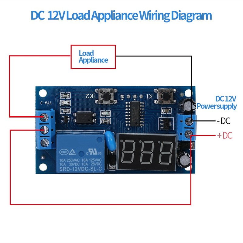 12V DC Programmable Timer Micro Auto Switch Module with LED