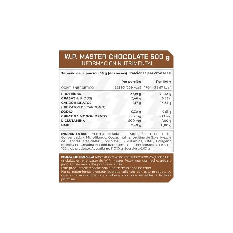 Suplemento Wp Master (500 Gr) - Prowinner