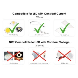 illuburg LED Transformer 700 mA Constant Current 35 W - 60 W Flicker-Free LED Power Supply Driver Power Supply