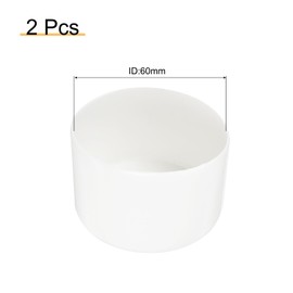 sourcing map 2pcs 60mm(2 3/8") Rubber End Caps, Round Vinyl Plug Insert Plastic End Caps for Tubing, Fence, Pipe Post, Furniture, Railing, White
