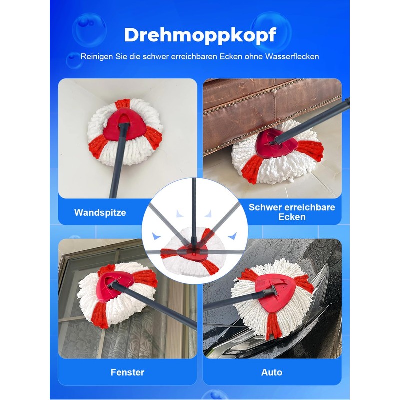 Pack of 6 Mop Heads Compatible with Vileda Turbo Mop,